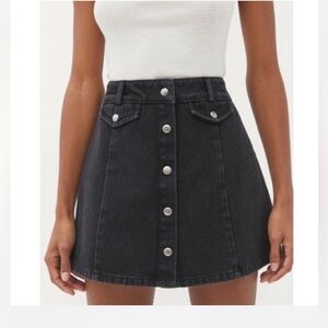 BDG black button skirt
